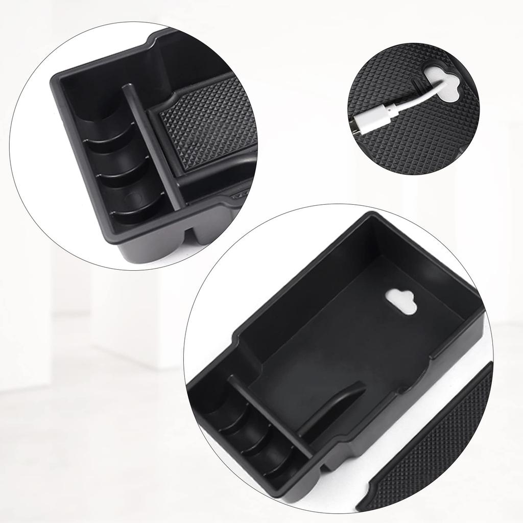 BIXUAN Fiat 500 X Console Box Storage Tray, Armrest Box Organizer Tray with Rubber