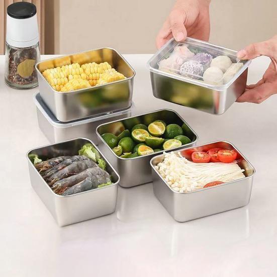 1/2/3/4/5/6/8 ks Sada nádob na uskladnění potravin Obědový box Nerezové stohovatelné nádoby na svačinu