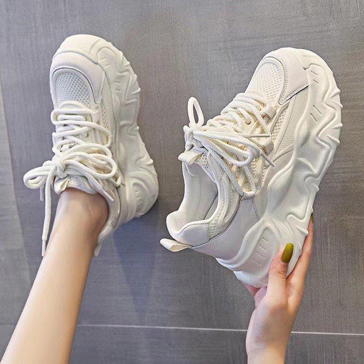 Thick-soled heightened mesh dad shoes, ultra-light and thin summer new muffin breathable sneakers