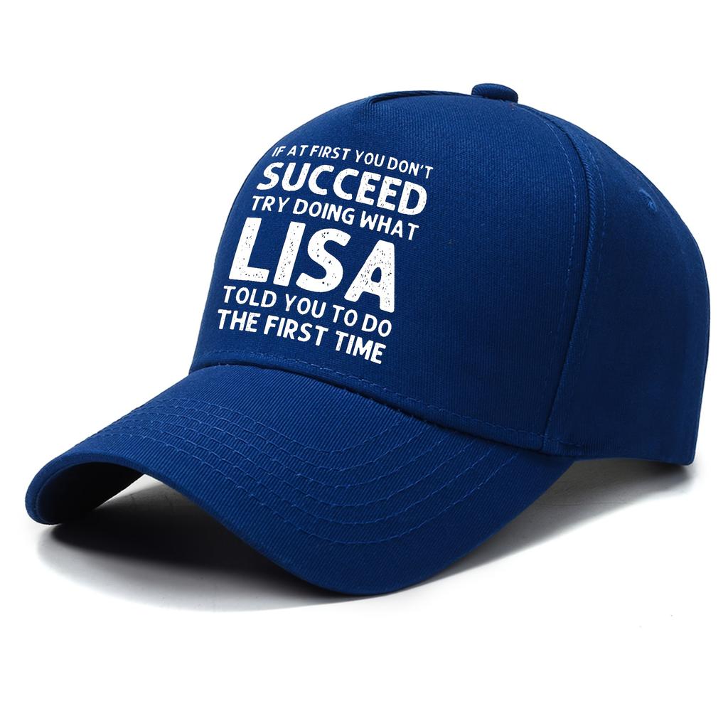 Lisa Print Inspirational Quote Baseball Cap, Cool And Handsome Polyester Hat, 100% Woven Polyester Fiber, Adjustable, Unisex, Wi