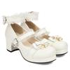 Slingback Högklackade Damskor Lolitas Mary Janes Skor Vår Ankelrem Svart Vit Klackade Bröllopsfestskor Flickor Stor Storlek