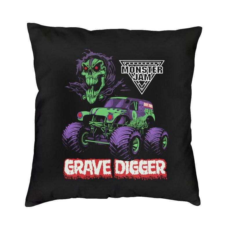 Monster Truck Monster Jam Cushion Cover 45x45 Decoration 3D Printing Throw Pillow Case for Car Double Side