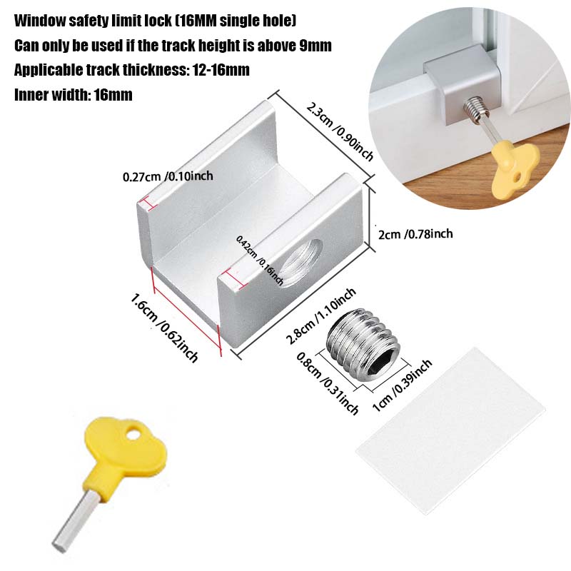 1/4pcs Door Window Lock Stopper Adjustable Security Window Door Lock with Key Wrench Door Frame Security Lock Children Guards