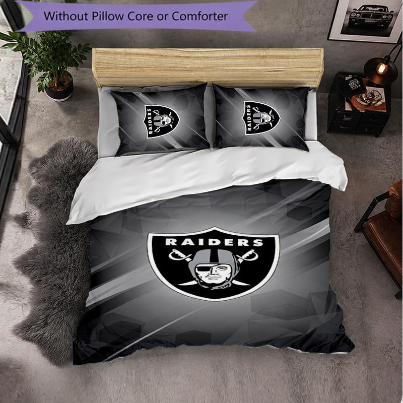 Set Biancheria da Letto 3 Pezzi in Microfibra con Motivo Las Vegas Raiders Decorazione Copripiumino per Camera da Letto Uso Domestico