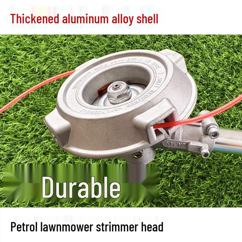 Cap de mașină de tuns iarba universal rezistent la uzură: Carcasă groasă din aluminiu cu fir de tuns din nailon și sârmă de oțel.