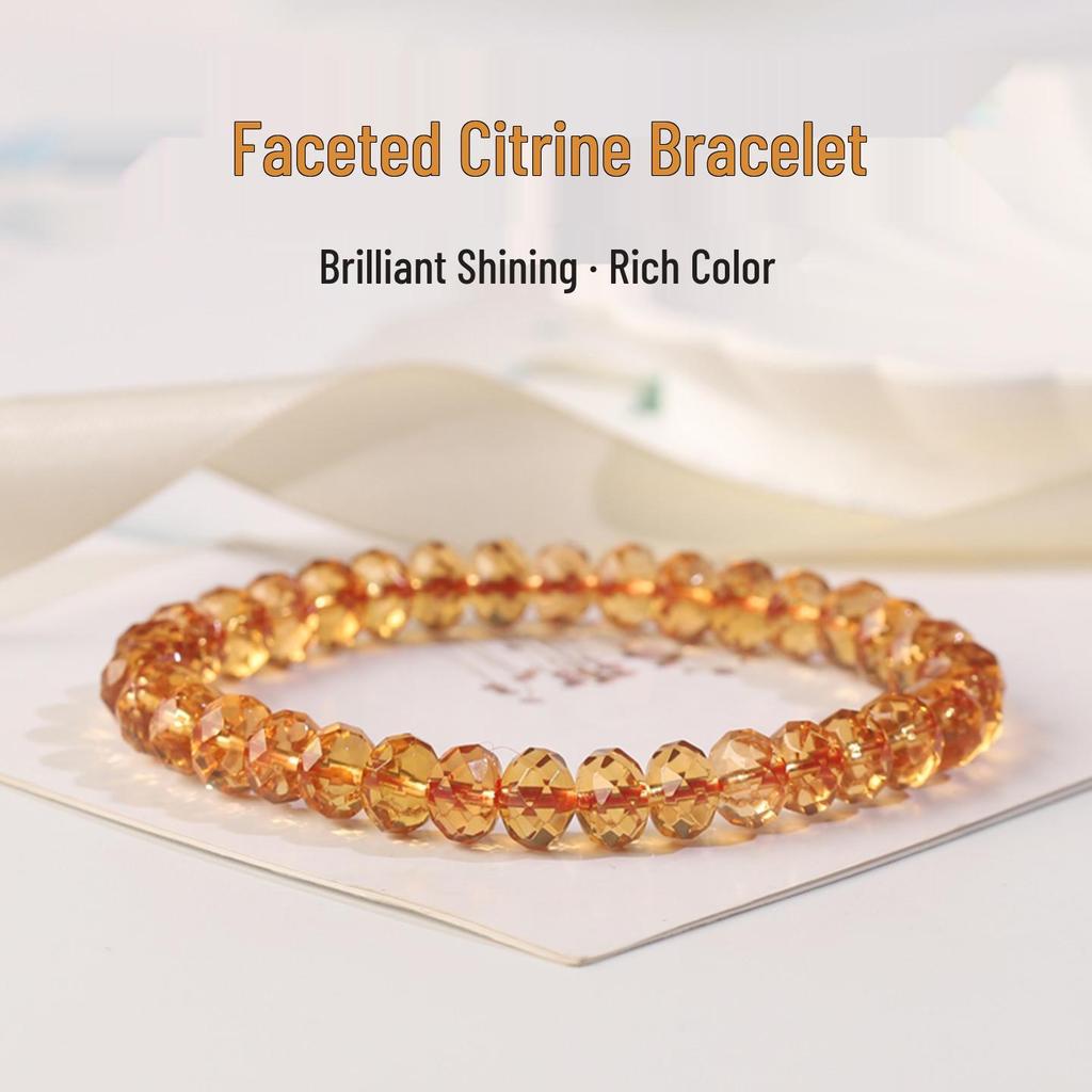 Elegant Yellow Crystal Wealth Abacus Bead Bracelet for Men and Women
