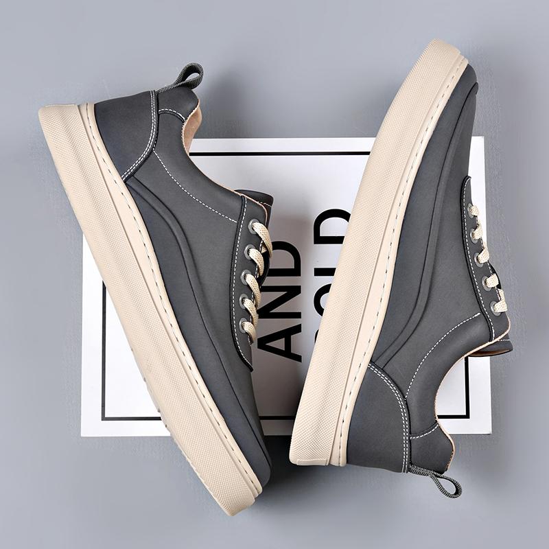 Fashion Fashion Platform Men's Casual Shoes Leisure Walk Sneakers Outdoor Genuine Leather Vulcanize Shoes New Trend Skateboard Footwear