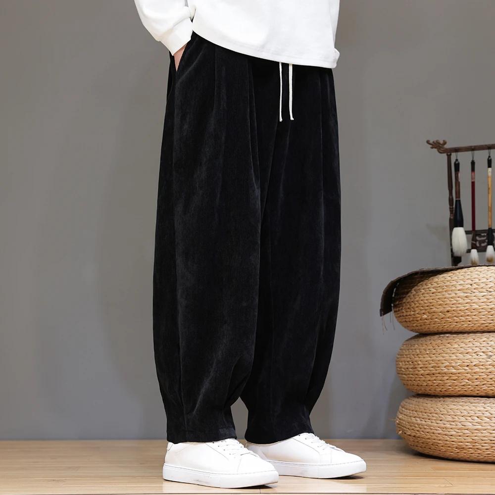 Autumn Men Streetwear Harem Pants Men Vintage Harajuku Casual Pants Male Loose Wide Leg Pants Men Soild Color Jogger Trousers