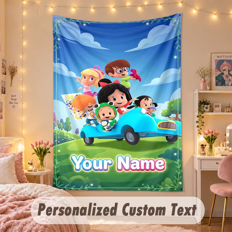 Custom Personalized Tapestry,Cleo & Cuquín Print Custom Name Text Wall Art Hanging for Bedroom