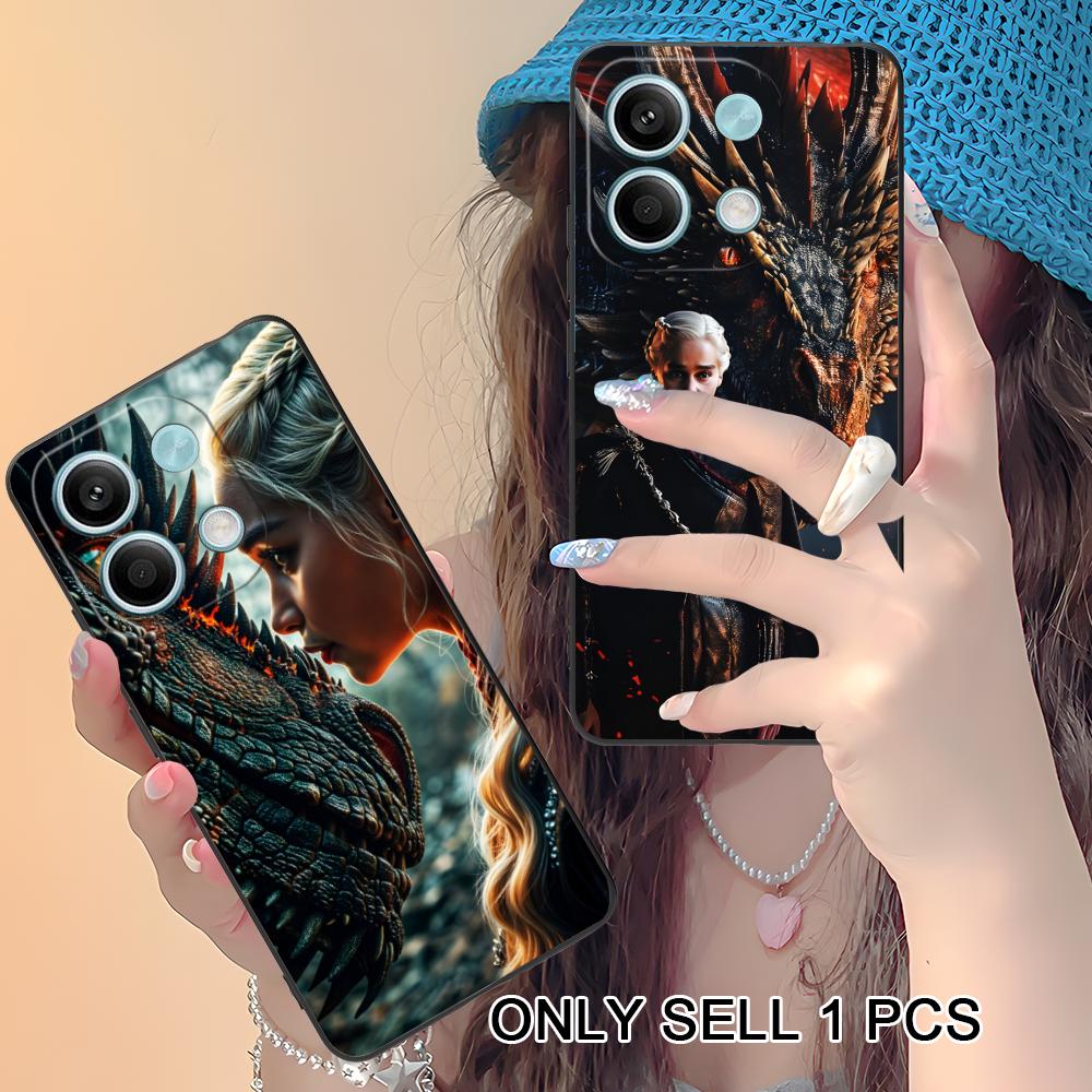 Dragon Queen Matte TPU Mobile Phone Case for Xiaomi Redmi Note 14 13 12 11 S Pro Plus 4G 5G Colorful Printing Cover