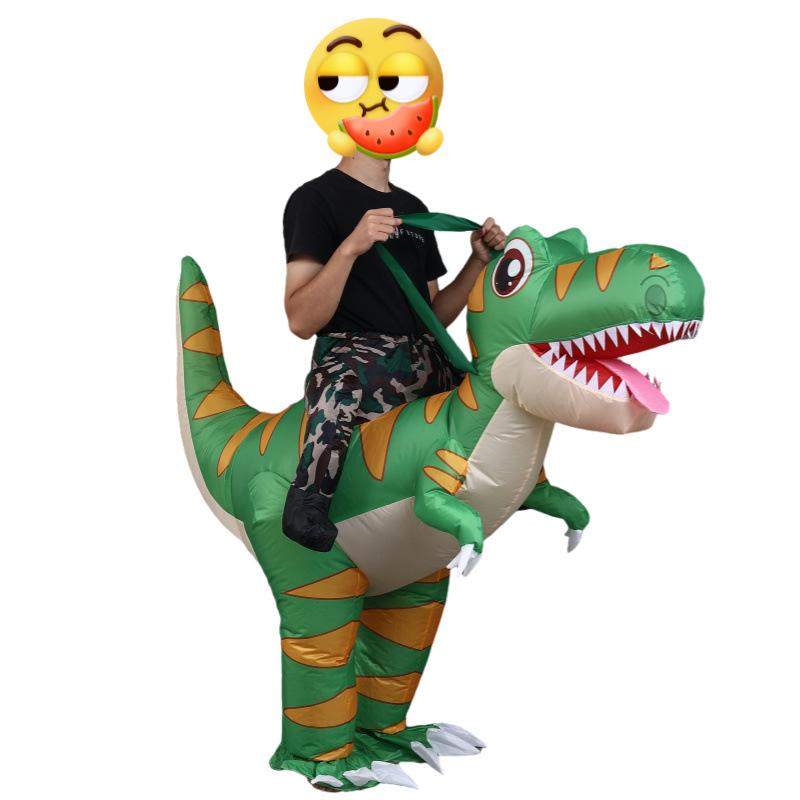 Inflatable Dinosaur Costume Green Party Decoration Funny Outfit for Height 160-190cm Adults Kids Halloween Cosplay