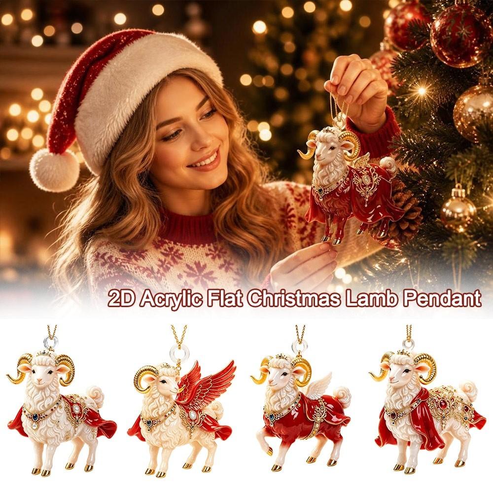 Ornamenti Appesi Capra Brillante Decorazione Animale Piatta 2D Nuova Portachiavi Decorazione Festa Festiva