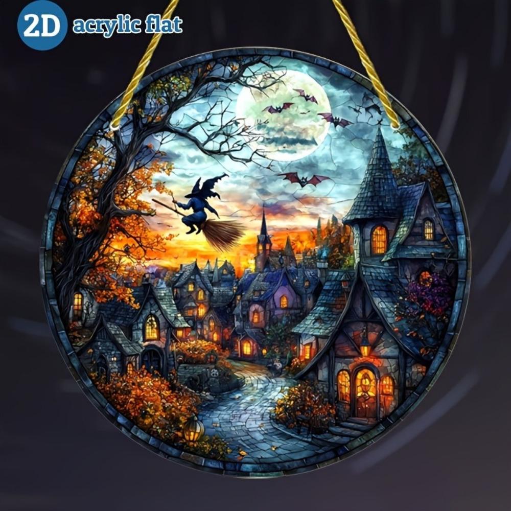 20CM carnival Halloween flat 2D pendant decoration series of pumpkin lanterns,ghosts,skulls,witches, for courtyard,window,garden decoration pendants