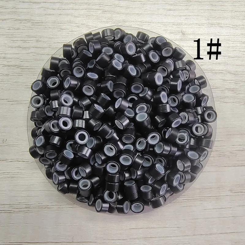 1 Beutel/100 Stück Mikroglieder/Perlen + 1 Stück Zugnadel + 1 Stück Häkelnadel + 1 Stück 3-Loch-Zange für Haarverlängerungen