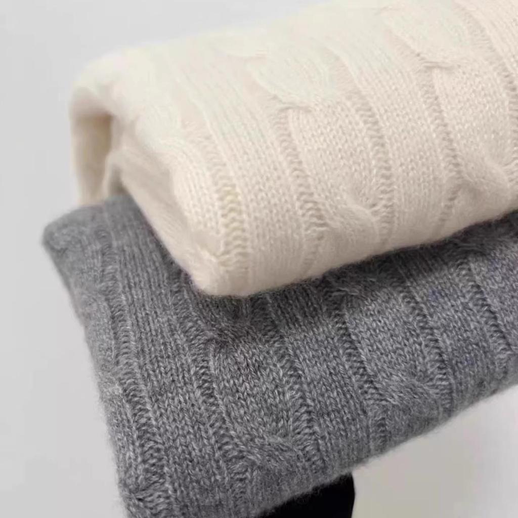 Korean Style Retro Thick Cable Knit Wool Sweater - Soft, Fluffy Autumn/Winter Pullover