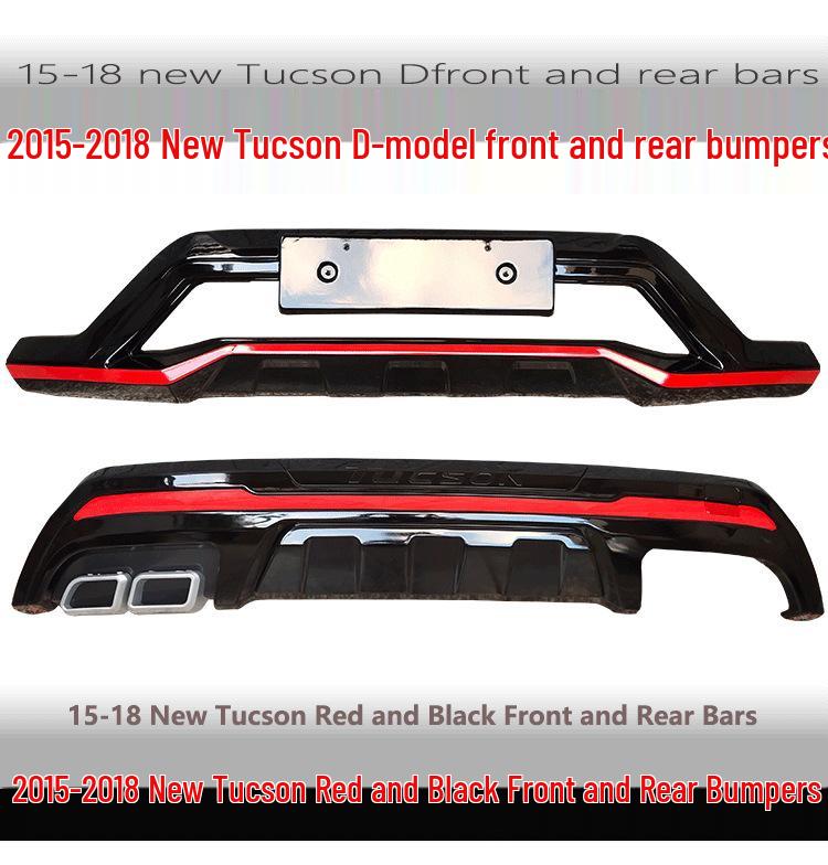 Fits 2015-2018 Hyundai Tucson: Front/rear Bumper Guards, 2018 Model Decorative Bumpers.