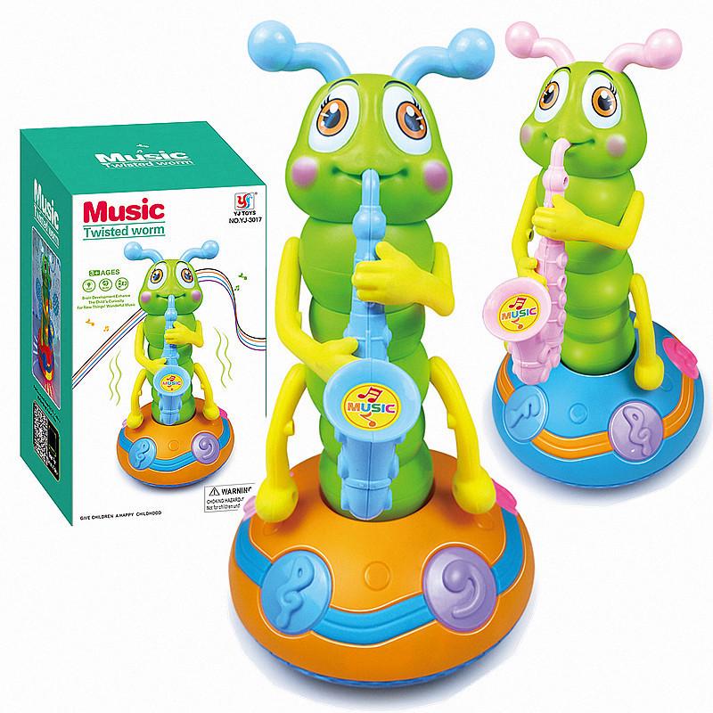 Electric Singing & Dancing Caterpillar with Saxophone - Educational Baby Toy with Lights