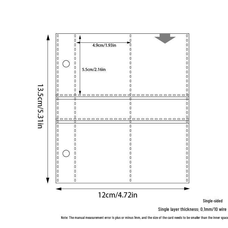 Transparent Card Album Inner Pages for A4/A5/A6/A7 Binders - Nine & Four Pocket Star Fandom Card Storage Refills