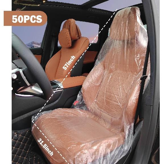 50 Disposable Car Seat Cover,Waterproof Plastic Seat Cover Suitable for Car Truck Bus Seat,Universal Car Seat Cover Car Accessories Interior Suitable