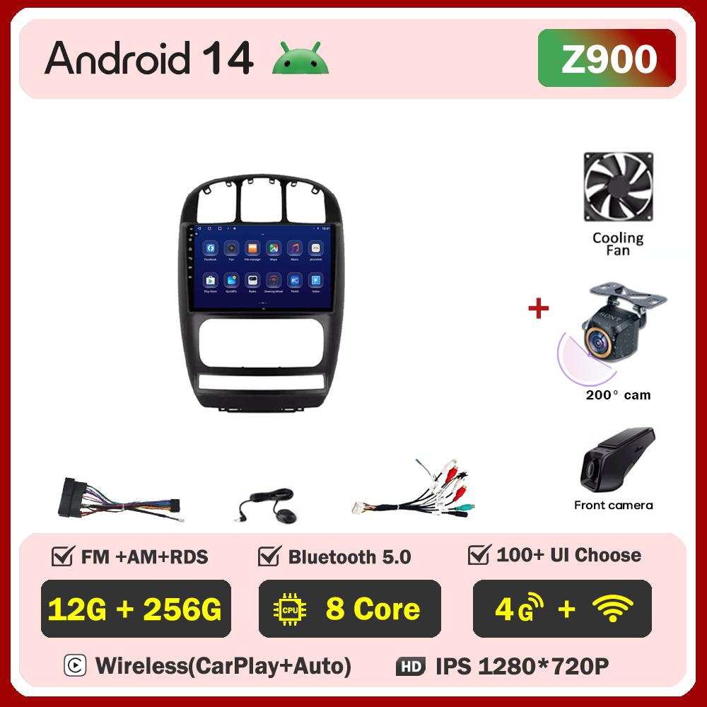 For Dodge Caravan 4 For Chrysler Voyager RG RS Town & Country RS 2000 Android 14 Car Radio Touch Screen Automotive Multimedia