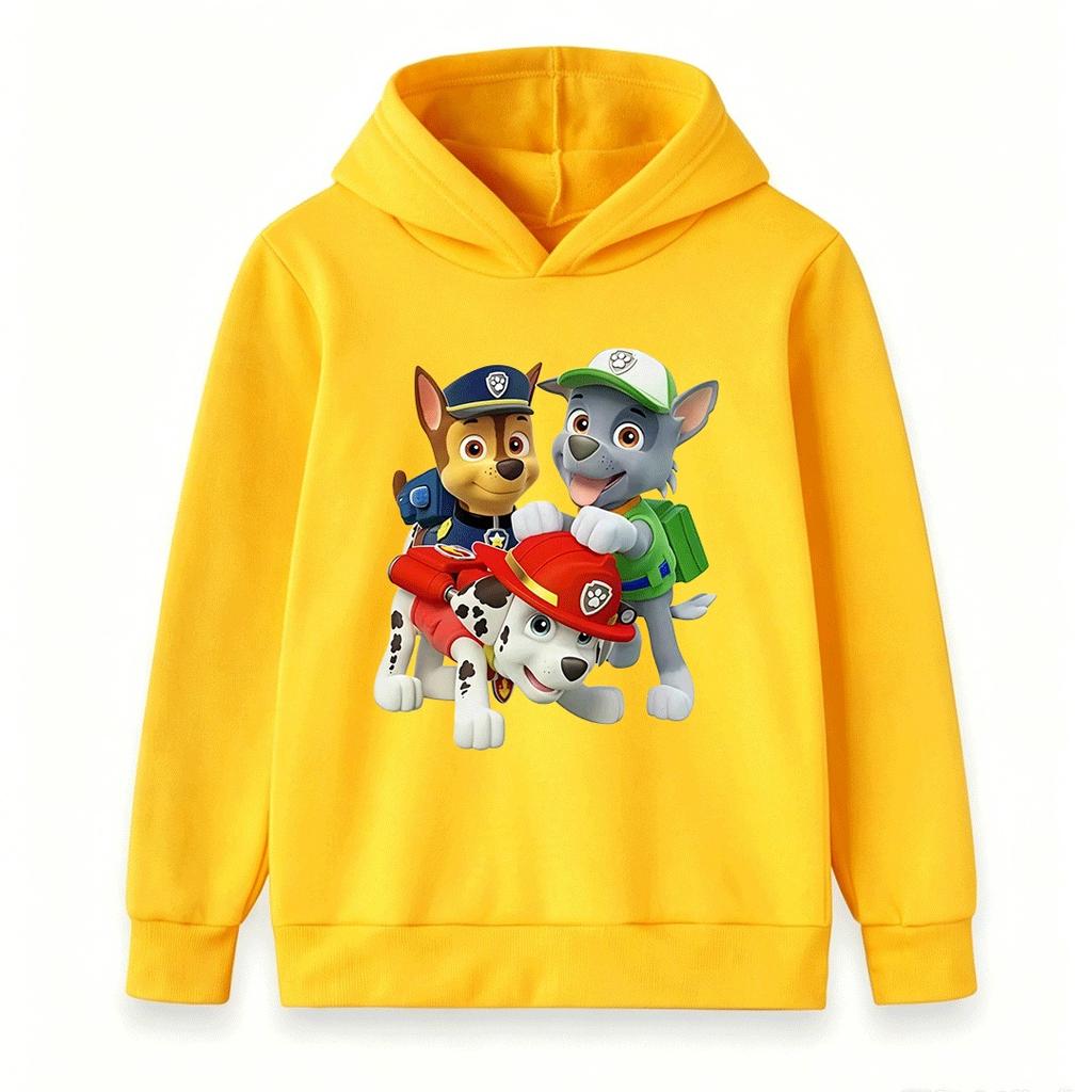 Kids Boys Girls Cartoon Dog Printed Hoodies Casual Long Sleeve Pullover Sweatshirt For Children Cute Comfortable Tops For Daily Wear