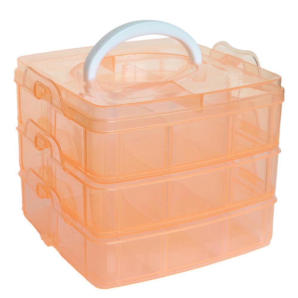 Clear Plastic Craft Beads Jewellery Storage Organizer Tool Box Case