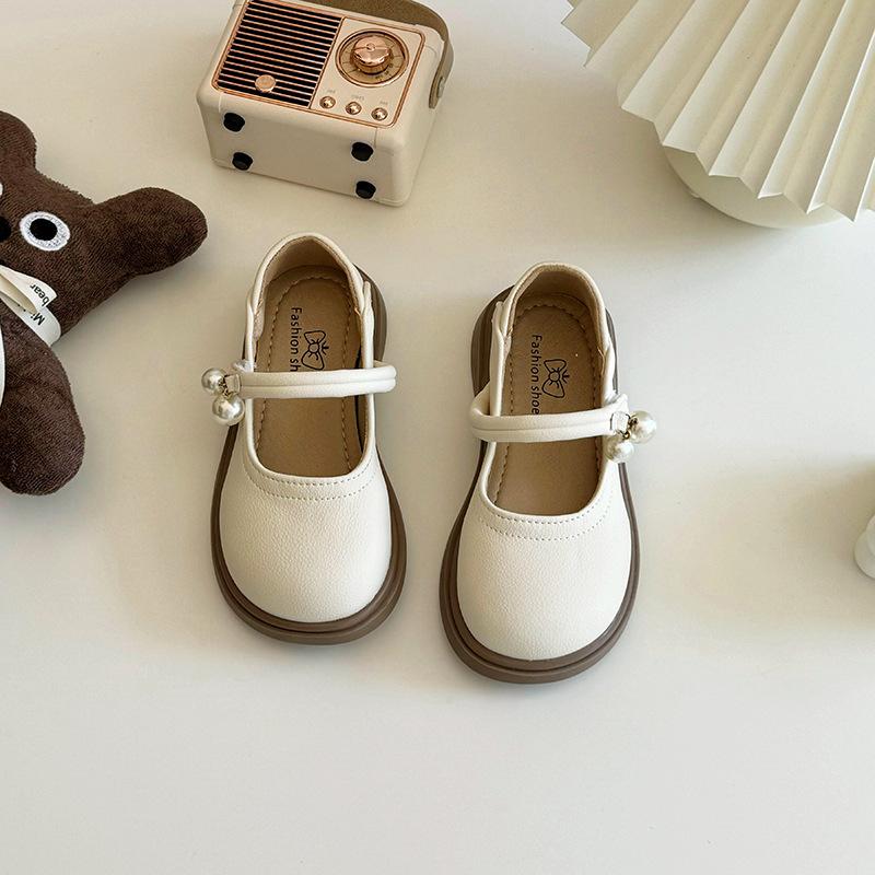 Girls Princess Shoes 2025 Spring and Autumn Lightweight Baby Leather Shoes Pearl Pendant Mary Jane Single Shoes Girls Fashion Single Shoes