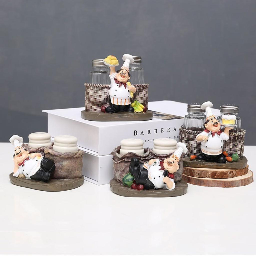 American Chef Functional Ornament Resin Restaurant Bar Coffee Shop Pepper Powder Bottle Shelf