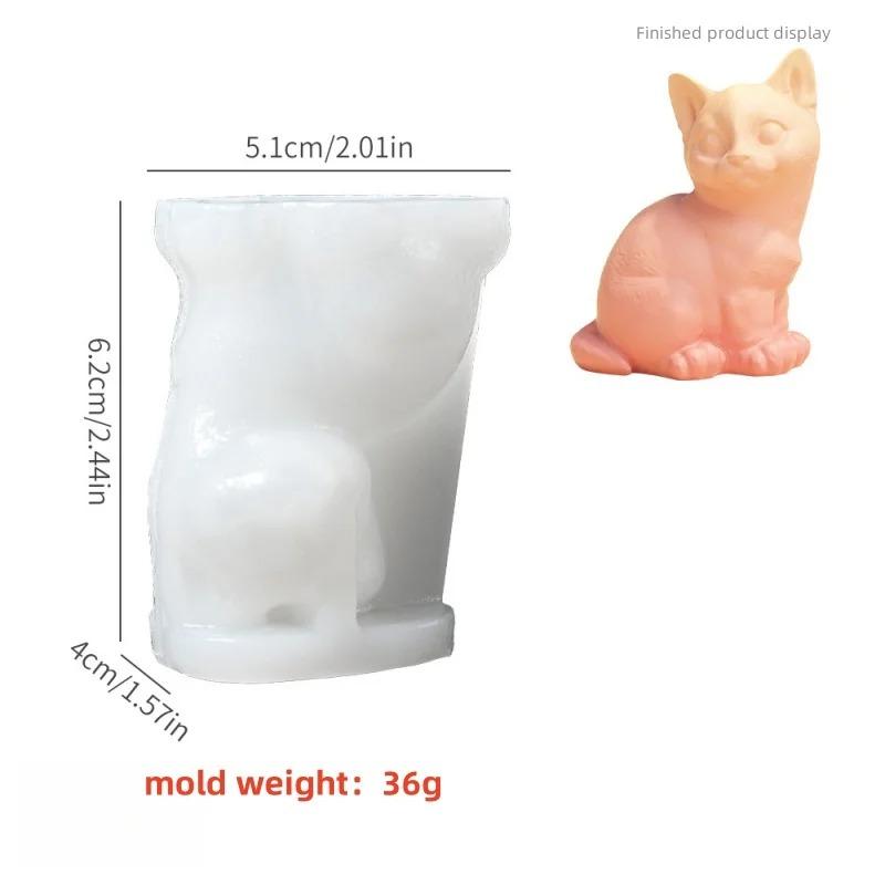 3D Cat Dog Candle Silicone Mold Multiple Cute Animals Shape Aromatherapy Soap Resin Molds Cake Decor Candy Chocolate Baking Tool