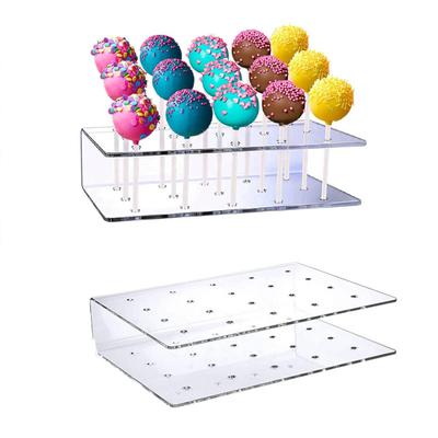Stojak na Cake Pops z Otworami Ekspozytor na Cukierki Stojak Akrylowy Przezroczysty Wytrzymały Stojak na Cukierki Baby Shower Wesele Przyjęcie Urodzinowe Ekspozycja Deserów