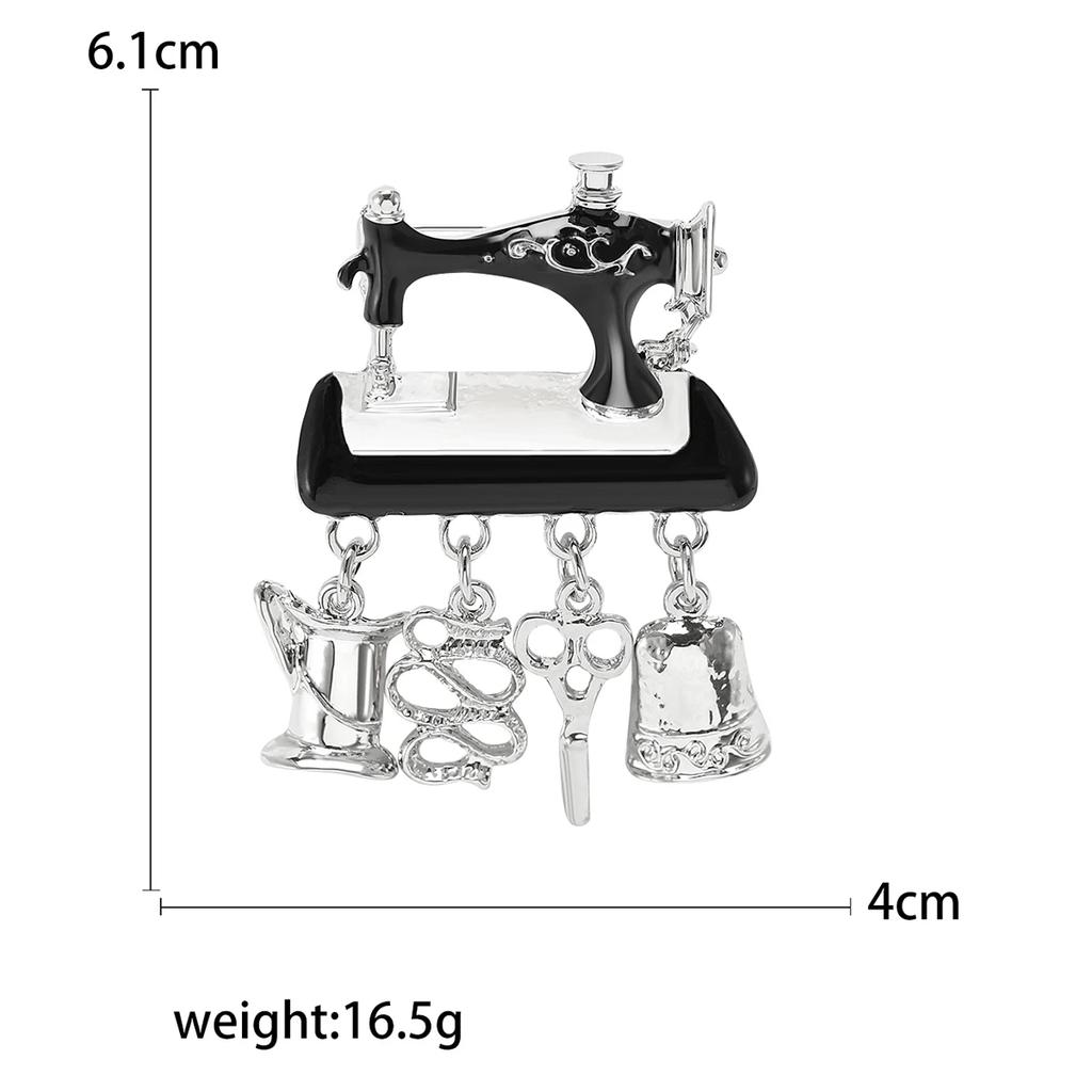 Emaille Nähmaschinen-Broschen für Damen Unisex Perle Nähwerkzeug Anstecknadeln Bankett Party Rucksack Geschenke Schmuckzubehör