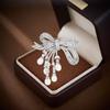 Süße Schwere Industrie Premium Voll-Diamant Schleife Brosche Leichter Luxus Perlenquaste Blazer Pin