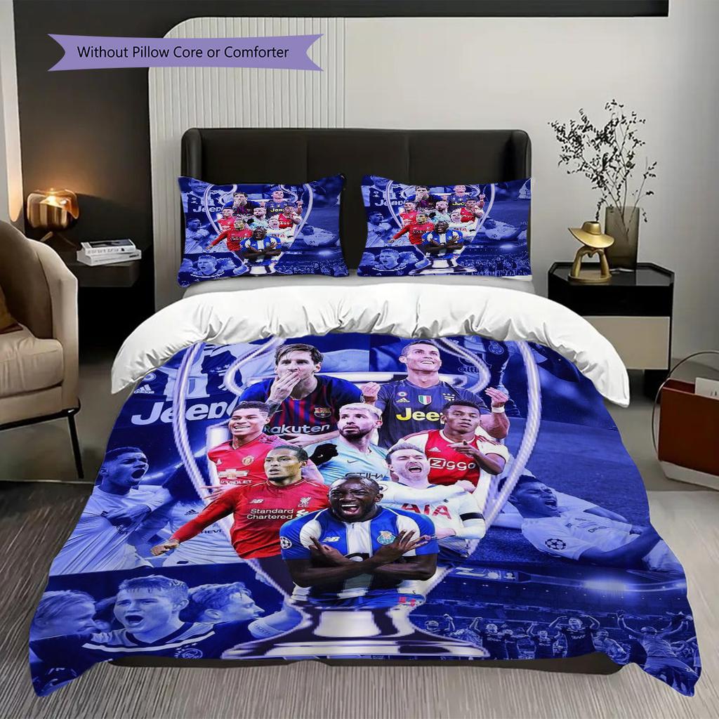 Cristiano Ronaldo Manchester Threepiece Set 1 Duvet Cover 2 Pillowcase Without Core Without Core Christmas Birthday Gift Bedding Set