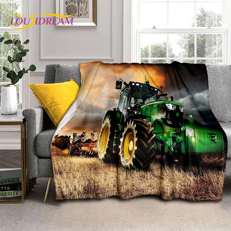 Truck Car 3D Series Retro Tractor HD Blanket,Soft Throw Blanket for Home Bedroom Bed Sofa Picnic Travel Office Cover Blanket Kid