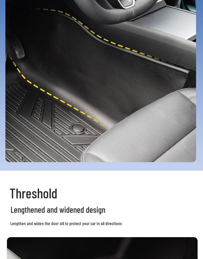 TPE Waterproof Floor Mats for Tesla Model 3 & Model Y - Full Coverage, Custom Fit