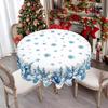 Christmas Blue Santa Claus Tablecloth Party Decor Winter Xmas Tree Snowflake Kitchen Dining Table Cover Christmas Decorations