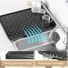 1-piece Non-Slip Silicone Kitchen Sink and Countertop Drain Mat - Heat Resistant (Up to 250°C), Built-in Drain Design, Dish