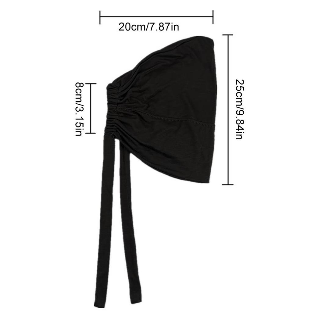 Women Under Scarf Hat Islamic Hijab Headwear Elastic Drawstring Caps with Tie-Back Closure Fashion Accessory Outdoor