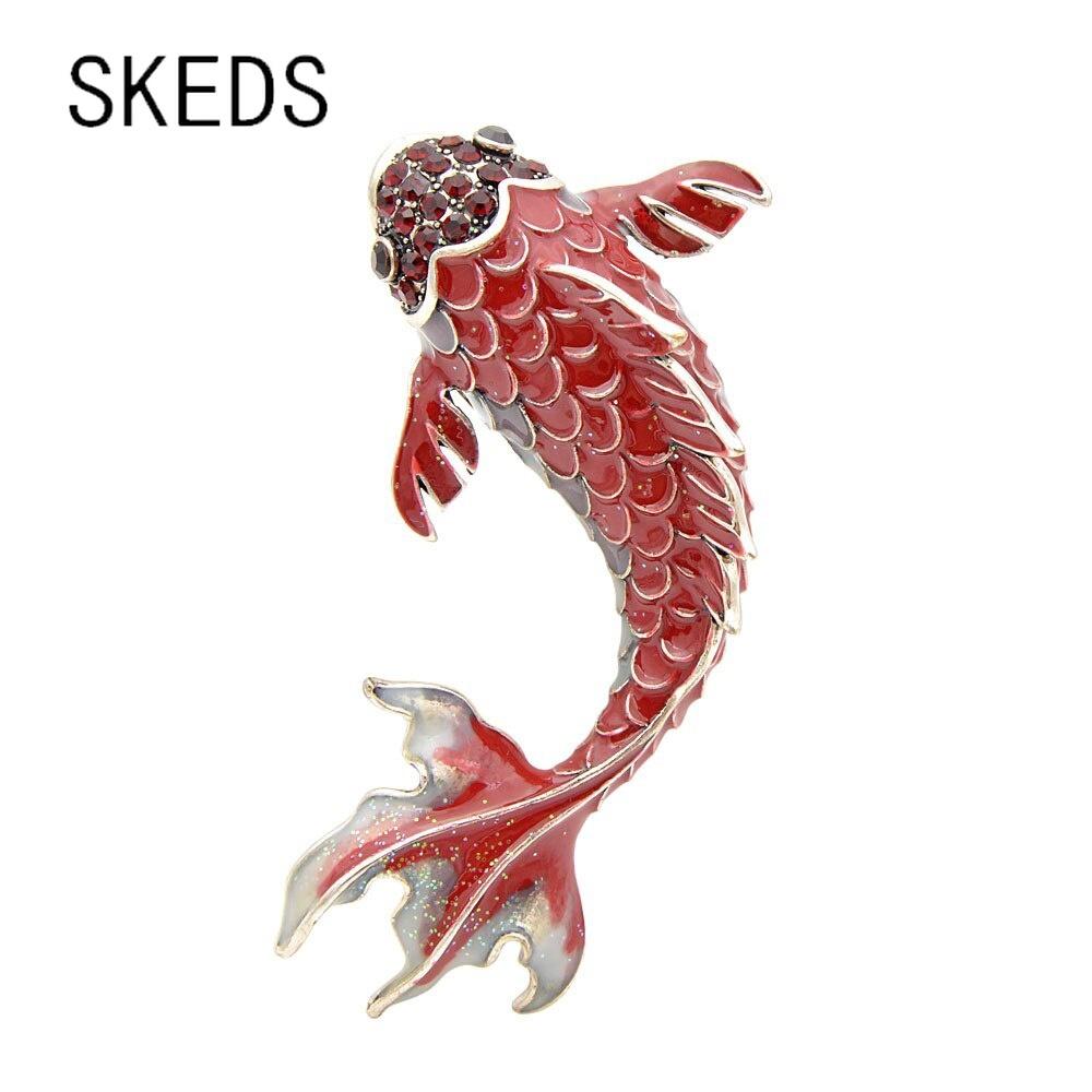 SKEDS Cute Fish Enamel Brooches For Women Kids Large Carp Pins Koi Animal Pin Fashion Girls Jewelry Coat Brooch Accessories Gift