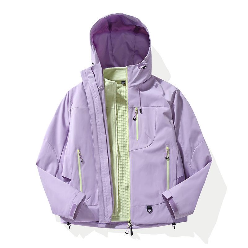 Women's Trendy Outdoor 3-in-1 Softshell Jacket for Hiking & Mountaineering - Windproof & Waterproof