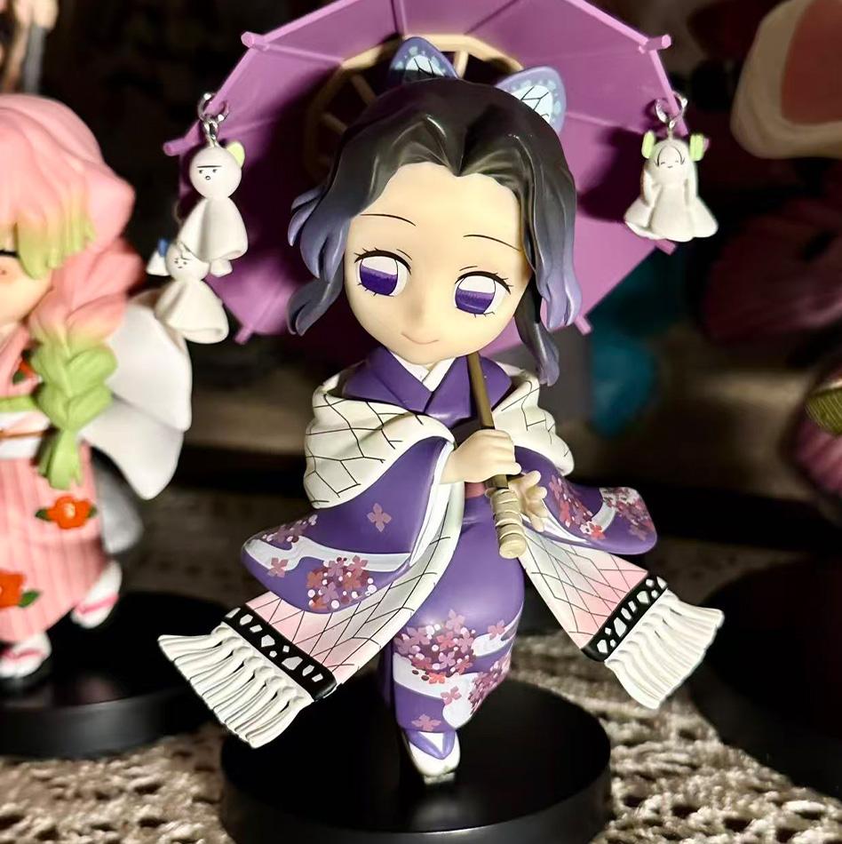 Anime Genuine Demon Slayer Action Figure Plum Rain Series Kochou Shinobu Tomioka Giyuu Kanroji Mitsuri Mystery Box Toy Gift