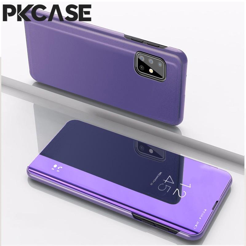 

PKCASE Smart Mirror Flip Phone Case for Samsung A05 A05S A15 A35 A25 A33 A34 5G Note 20 Ultra Shockproof Leather Bracket Cover Galaxy Note20 Ultra
