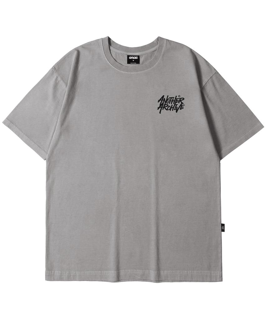ANOTHER ARCHIVE Pigment Graffiti Logo Short Sleeve T-Shirt_Dark Green