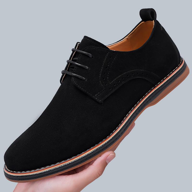 Men Brogue Casual Dress Shoes Soft Faux Leather Upper Non Slip Rubber Sole Business Walking Shoes Large Size Daily Office