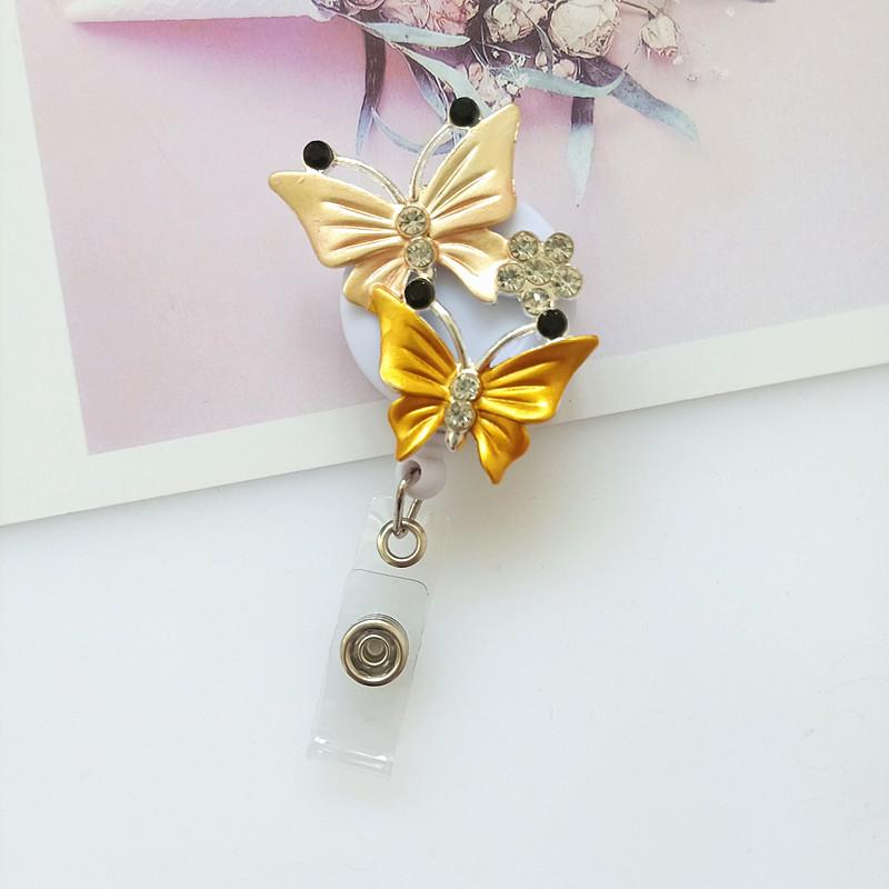 Crocodile Clip Name Tag Fashionable Butterfly Badge Clip Cartoon Badge Clip Colorful Metal Badge Holder For Event Office