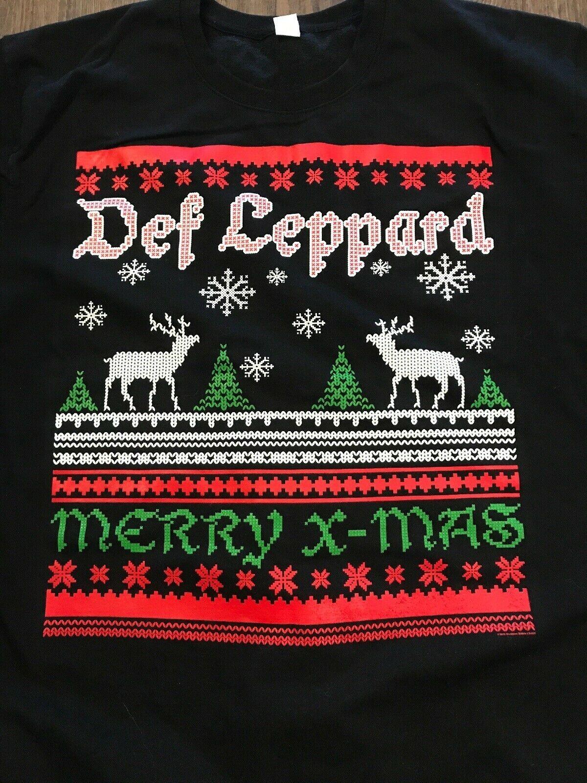 DEF LEPPARD Christmas Concert Ugly Black Men S-234XL T-Shirt A079 L