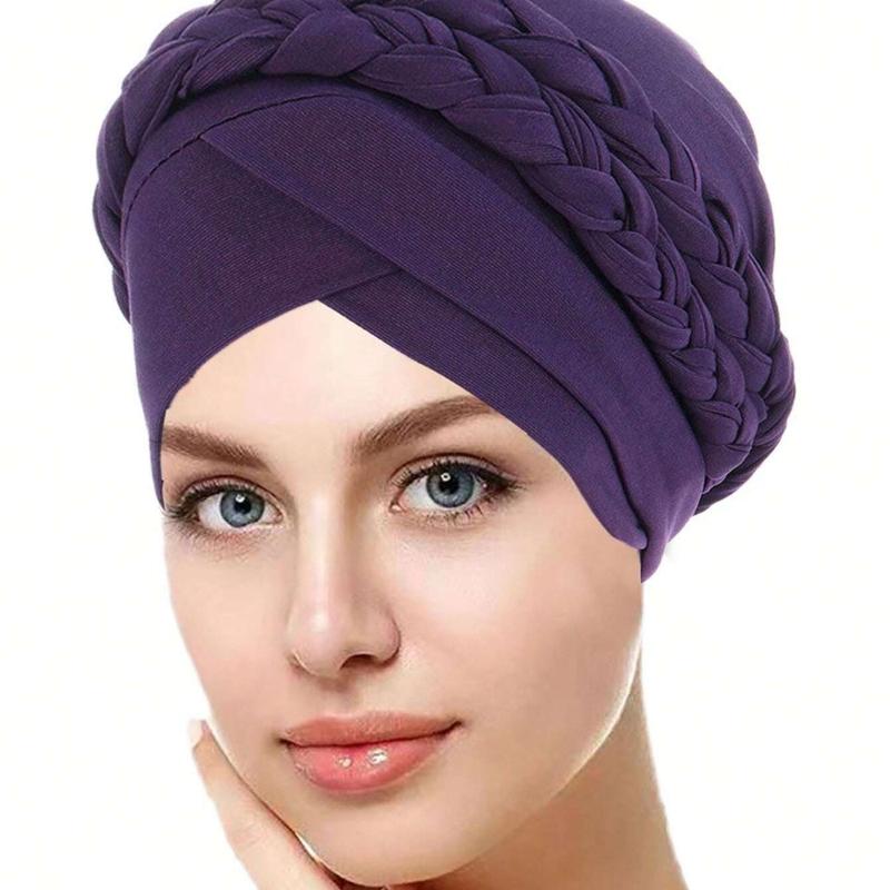 Color Women's Multi-Purpose Headband,Two Strands Of Mulberry Silk Single-Color Braid Headscarf,Suitable For All Seasons