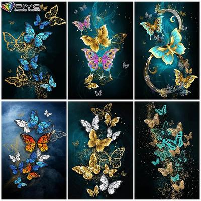Peinture diamant 5D complète avec animaux et papillons, mosaïque faite à la main, décoration de la maison, à faire soi-même