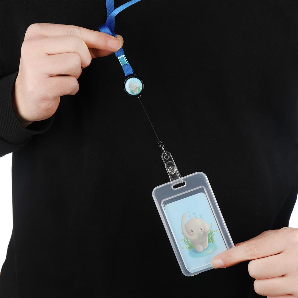 Office School Cartoon ID Business Case Name Badge Holder Bank Credit Card Retractable Card Holder