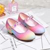 Girls' Leather Princess Shoes 2025 Children's Shoes Round-Toe Soft-Sole Girls High Heel Princess Crystal Party Dance Shoes